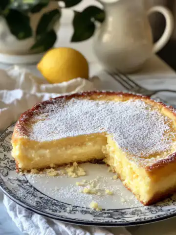 Italian Grandma’s Lemon Custard Cake Recipe taken with iphone 15 pro max --iw 2 --ar 4:5 --v 6.1 --raw