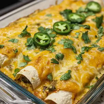 Jalapeño Popper Cheesy Chicken Enchiladas Recipe taken with iphone 15 pro max --iw 2 --ar 4:5 --v 6.1 --raw