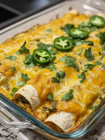 Jalapeño Popper Cheesy Chicken Enchiladas Recipe taken with iphone 15 pro max --iw 2 --ar 4:5 --v 6.1 --raw