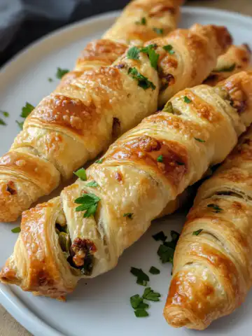 Jalapeño Popper Puff Pastry Twists Recipe taken with iphone 15 pro max --iw 2 --ar 4:5 --v 6.1 --raw