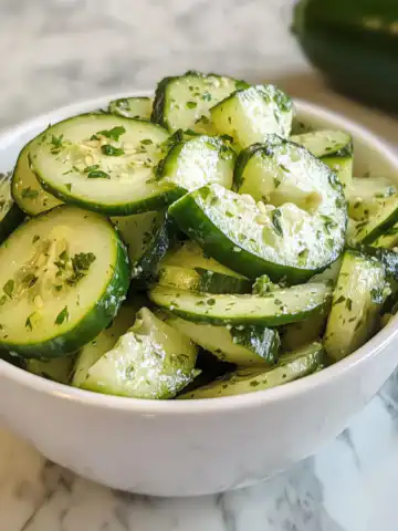 Jalapeno Popper Cucumber Salad Recipe taken with iphone 15 pro max --iw 2 --ar 4:5 --v 6.1 --raw