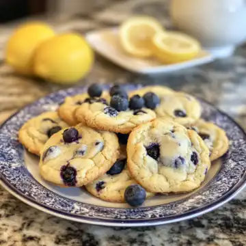 Lemon Blueberry Cheesecake Cookies Recipe taken with iphone 15 pro max --iw 2 --ar 4:5 --v 6.1 --raw