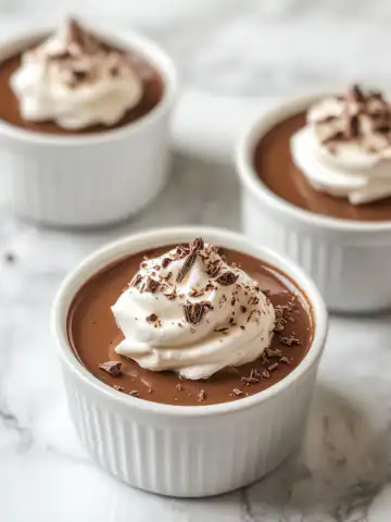 Luxurious Chocolate Pots de Creme Recipe taken with iphone 15 pro max --iw 2 --ar 4:5 --v 6.1 --raw