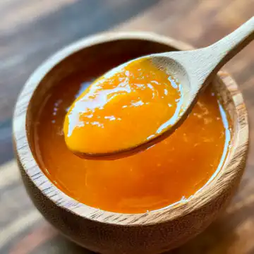 Mango Habanero Honey Garlic Sauce Recipe taken with iphone 15 pro max --iw 2 --ar 4:5 --v 6.1 --raw