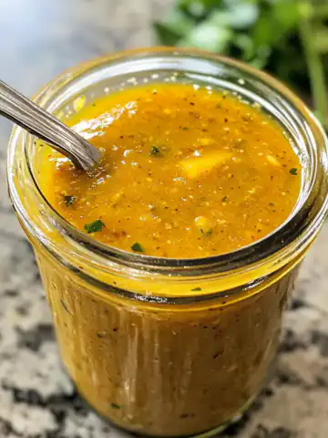 Mango Habanero Honey Garlic Sauce Recipe taken with iphone 15 pro max --iw 2 --ar 4:5 --v 6.1 --raw