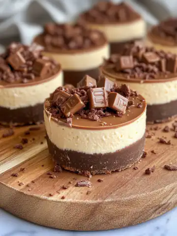 Mini Kinder Bueno Cheesecakes Recipe taken with iphone 15 pro max --iw 2 --ar 4:5 --v 6.1 --raw