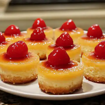 Mini Pineapple Upside-Down Cheesecakes Recipe taken with iphone 15 pro max --iw 2 --ar 4:5 --v 6.1 --raw