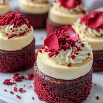 Mini Red Velvet Cheesecakes Recipe taken with iphone 15 pro max --iw 2 --ar 4:5 --v 6.1 --raw