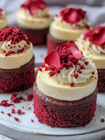 Mini Red Velvet Cheesecakes Recipe taken with iphone 15 pro max --iw 2 --ar 4:5 --v 6.1 --raw