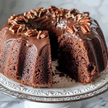 Moist Chocolate Pecan Pound Cake Recipe taken with iphone 15 pro max --iw 2 --ar 4:5 --v 6.1 --raw