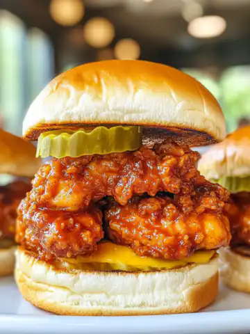 Nashville Hot Chicken Sliders Recipe taken with iphone 15 pro max --iw 2 --ar 4:5 --v 6.1 --raw