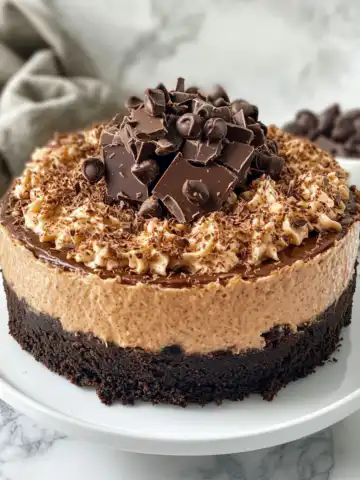 No-Bake German Chocolate Cheesecake Recipe taken with iphone 15 pro max --iw 2 --ar 4:5 --v 6.1 --raw