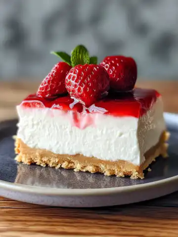 No-Bake Greek Yogurt Jello Cheesecake Recipe taken with iphone 15 pro max --iw 2 --ar 4:5 --v 6.1 --raw