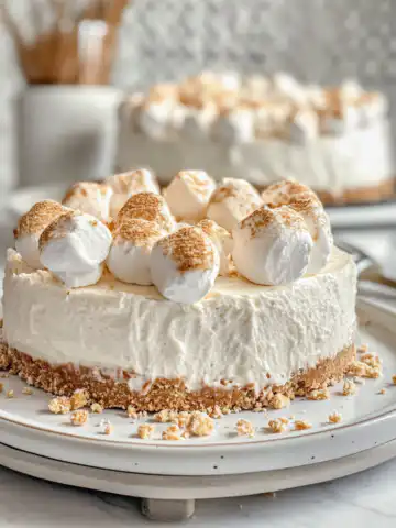 No-Bake Marshmallow Cheesecake Recipe taken with iphone 15 pro max --iw 2 --ar 4:5 --v 6.1 --raw