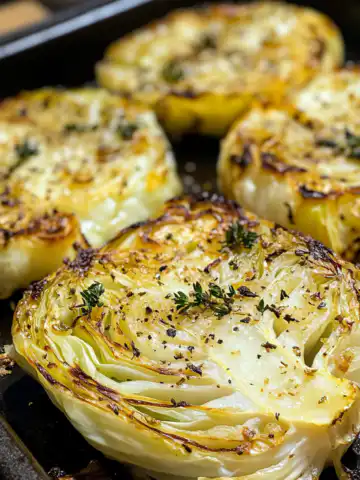Oven Roasted Garlic Cabbage Steaks Recipe taken with iphone 15 pro max --iw 2 --ar 4:5 --v 6.1 --raw
