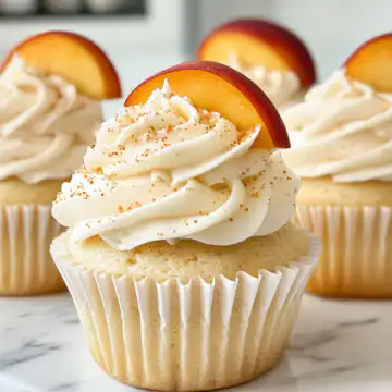 Peach Bellini Cupcakes Recipe taken with iphone 15 pro max --iw 2 --ar 4:5 --v 6.1 --raw