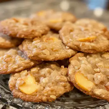 Peach Cobbler Cookies Recipe taken with iphone 15 pro max --iw 2 --ar 4:5 --v 6.1 --raw