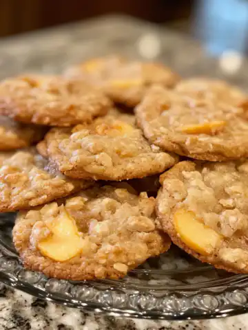 Peach Cobbler Cookies Recipe taken with iphone 15 pro max --iw 2 --ar 4:5 --v 6.1 --raw