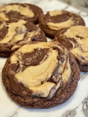 Peanut Butter Brownie Swirl Cookies Recipe taken with iphone 15 pro max --iw 2 --ar 4:5 --v 6.1 --raw