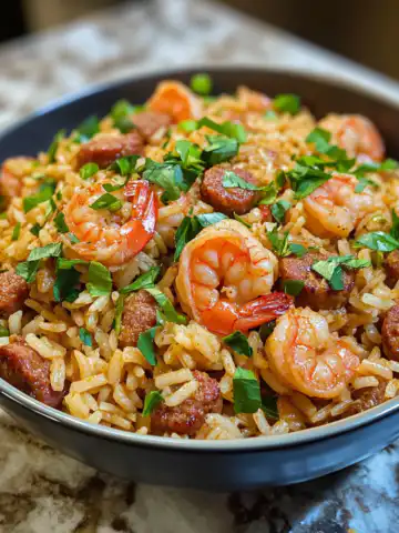 Quick and Delicious Shrimp Sausage Dirty Rice Recipe taken with iphone 15 pro max --iw 2 --ar 4:5 --v 6.1 --raw