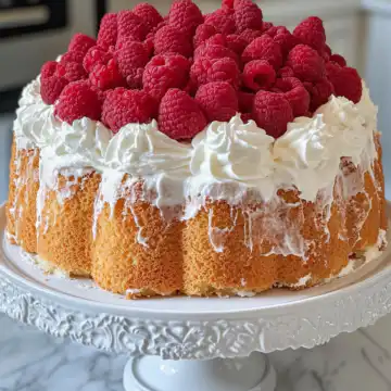 Raspberry Angel Food Cake Recipe taken with iphone 15 pro max --iw 2 --ar 4:5 --v 6.1 --raw