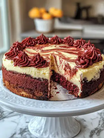 Red Velvet Cheesecake Swirl Cake Recipe taken with iphone 15 pro max --iw 2 --ar 4:5 --v 6.1 --raw