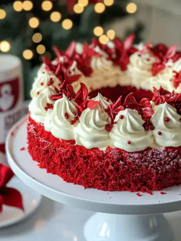Red Velvet Wreath Cake Recipe taken with iphone 15 pro max --iw 2 --ar 4:5 --v 6.1 --raw