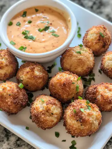 Reuben Balls with Spicy Thousand Island Dipping Sauce Recipe taken with iphone 15 pro max --iw 2 --ar 4:5 --v 6.1 --raw