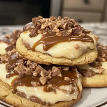 Salted Caramel Cheesecake Cookies Recipe taken with iphone 15 pro max --iw 2 --ar 4:5 --v 6.1 --raw