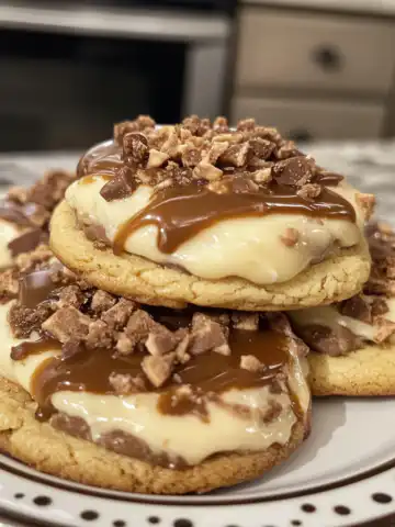 Salted Caramel Cheesecake Cookies Recipe taken with iphone 15 pro max --iw 2 --ar 4:5 --v 6.1 --raw