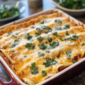 Shredded Chicken Enchilada Casserole Recipe taken with iphone 15 pro max --iw 2 --ar 4:5 --v 6.1 --raw