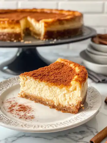 Simple Churro Cheesecake Recipe taken with iphone 15 pro max --iw 2 --ar 4:5 --v 6.1 --raw