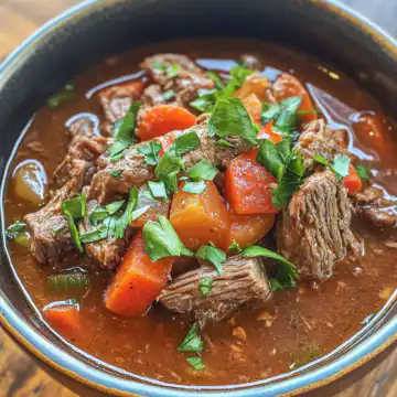 Slow Cooker Beef Manhattan Recipe taken with iphone 15 pro max --iw 2 --ar 4:5 --v 6.1 --raw