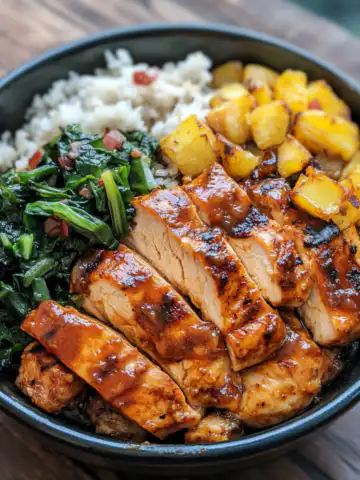 Smoky Chicken Bowl Recipe taken with iphone 15 pro max --iw 2 --ar 4:5 --v 6.1 --raw