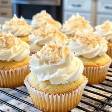 Snowy Coconut Dream Cupcakes Recipe taken with iphone 15 pro max --iw 2 --ar 4:5 --v 6.1 --raw