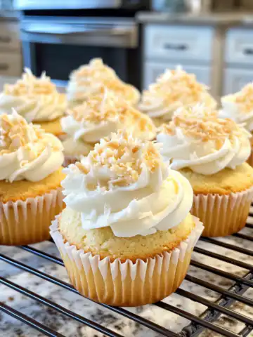 Snowy Coconut Dream Cupcakes Recipe taken with iphone 15 pro max --iw 2 --ar 4:5 --v 6.1 --raw