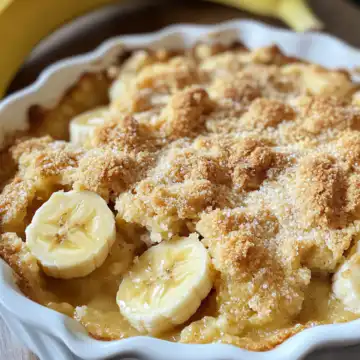 Southern Banana Cobbler Recipe taken with iphone 15 pro max --iw 2 --ar 4:5 --v 6.1 --raw
