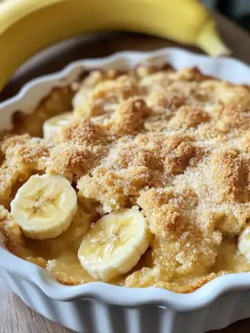 Southern Banana Cobbler Recipe taken with iphone 15 pro max --iw 2 --ar 4:5 --v 6.1 --raw