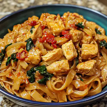 Spicy Drunken Noodles with Chicken Recipe taken with iphone 15 pro max --iw 2 --ar 4:5 --v 6.1 --raw
