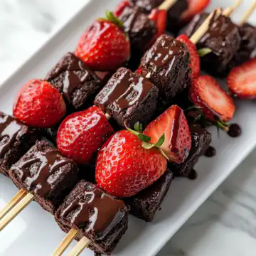 Strawberry Brownie Kabobs Recipe taken with iphone 15 pro max --iw 2 --ar 4:5 --v 6.1 --raw