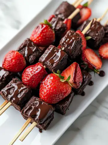 Strawberry Brownie Kabobs Recipe taken with iphone 15 pro max --iw 2 --ar 4:5 --v 6.1 --raw