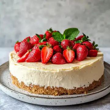 Strawberry Cheesecake Recipe taken with iphone 15 pro max --iw 2 --ar 4:5 --v 6.1 --raw