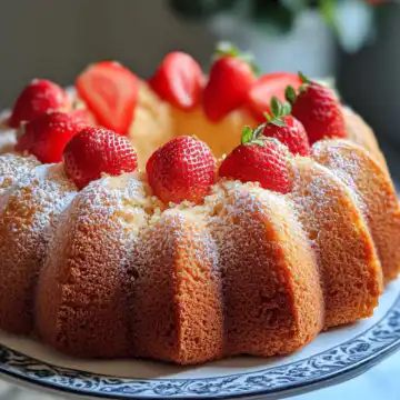 Strawberry Pound Cake Recipe taken with iphone 15 pro max --iw 2 --ar 4:5 --v 6.1 --raw