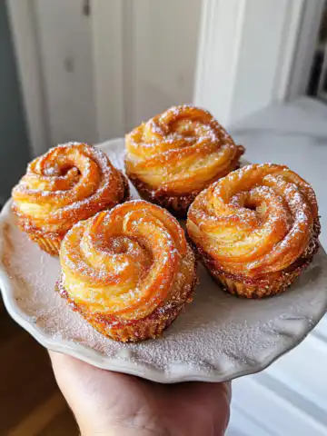 Tasty Churro Cruffins Recipe taken with iphone 15 pro max --iw 2 --ar 4:5 --v 6.1 --raw