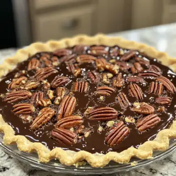 Texas Chocolate Pecan Pie Recipe taken with iphone 15 pro max --iw 2 --ar 4:5 --v 6.1 --raw