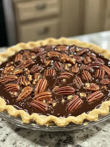 Texas Chocolate Pecan Pie Recipe taken with iphone 15 pro max --iw 2 --ar 4:5 --v 6.1 --raw