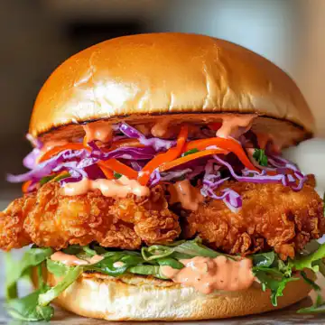 Thai Fried Chicken Sandwich Recipe taken with iphone 15 pro max --iw 2 --ar 4:5 --v 6.1 --raw