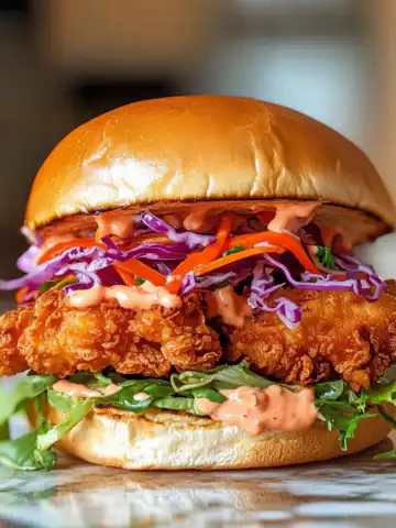 Thai Fried Chicken Sandwich Recipe taken with iphone 15 pro max --iw 2 --ar 4:5 --v 6.1 --raw
