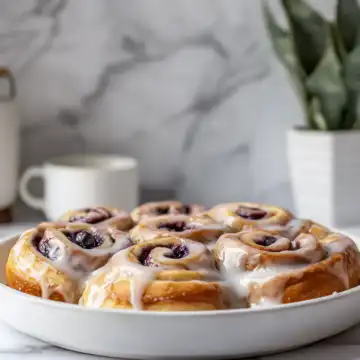 The BEST Blueberry Cinnamon Rolls Recipe taken with iphone 15 pro max --iw 2 --ar 4:5 --v 6.1 --raw