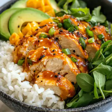 The Best Coconut Chicken Rice Bowl Recipe taken with iphone 15 pro max --iw 2 --ar 4:5 --v 6.1 --raw